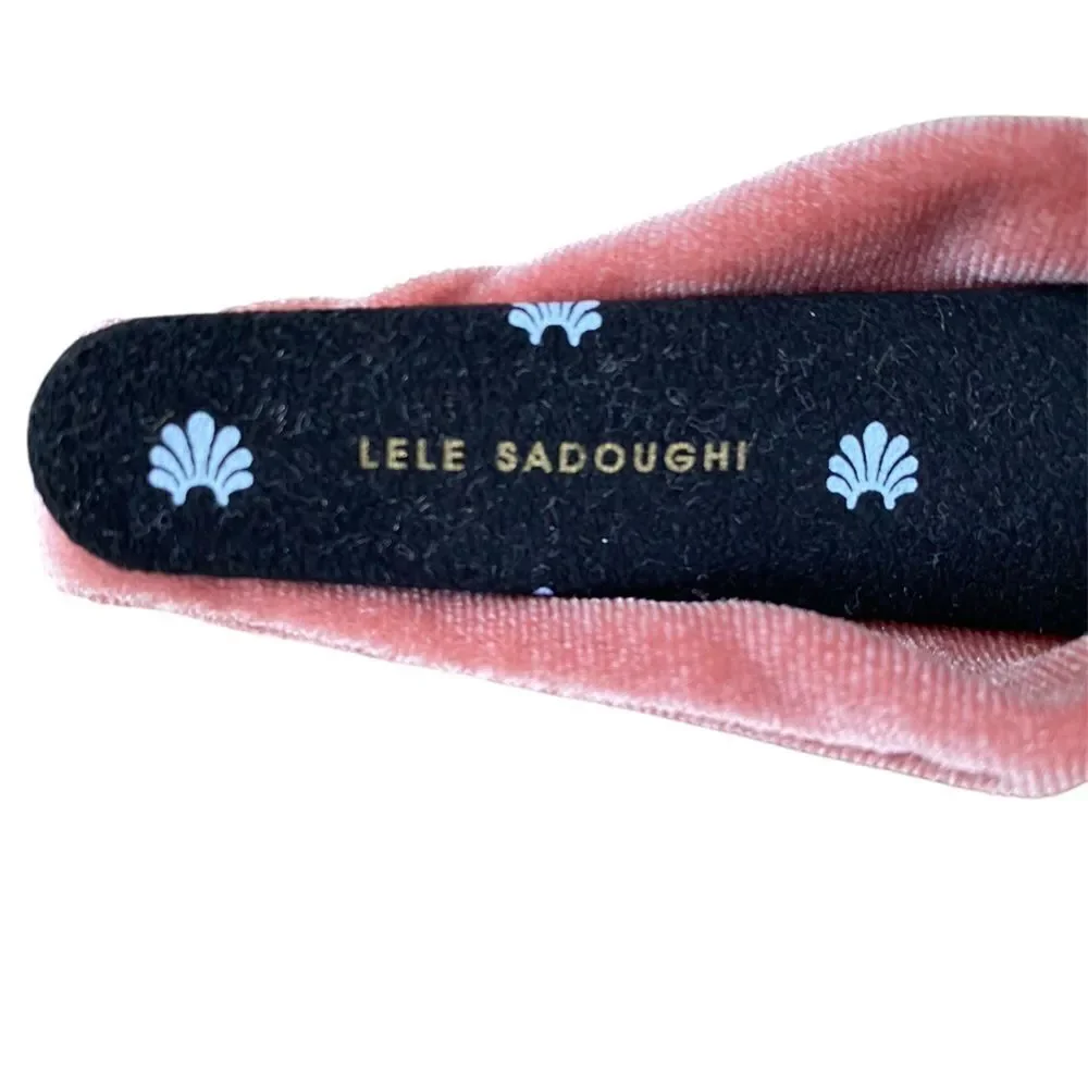 LELE SADOUGHI PETITE VELVET KNOTTED HEADBAND SOFT ROSE PINK